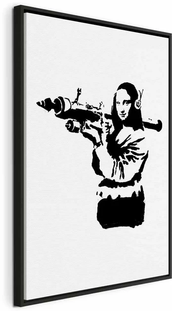 Artgeist Paveikslas - Banksy Mona Lisa with Rocket Launcher (1 Part) Vertical
