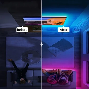 Alexa LED šviesos juosta su programėle ir balsu , 30M/100FT