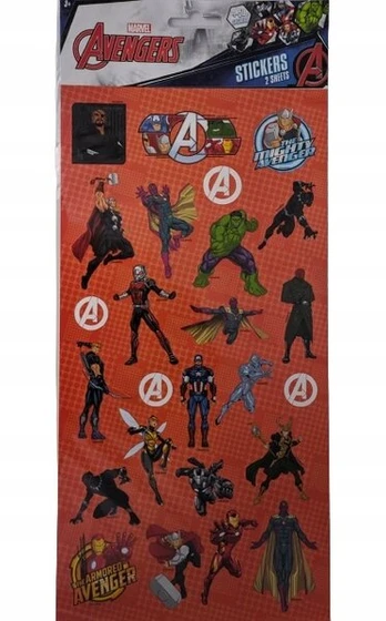 lipdukų lapas x 2 AVENGERS OK 50 lipdukų 77
