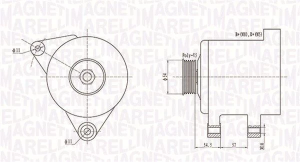 Kintamosios srovės generatorius MAGNETI MARELLI 063731747010