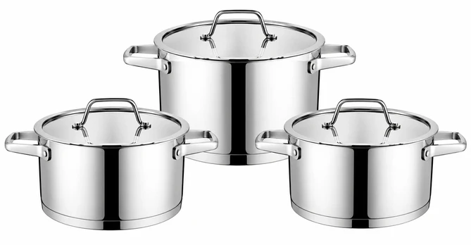 Puodų rinkinys 6 dalys, stal, śr.16,20,24cm VCASA