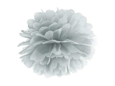 Pomponas, sidabrinis, 35 cm