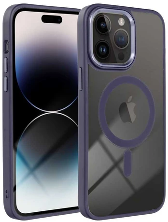 COLOR EDGE MAG COVER case compatible with MagSafe for IPHONE 15 deep violetinė