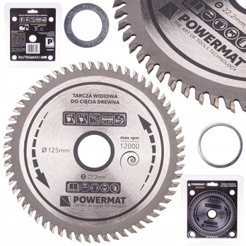 Pjovimo diskas medienai Powermat 125x22.2mm, 60 dantų