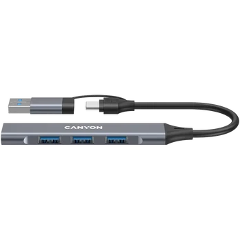 CANYON hub DS-02 4in1 USB-A/C Grey | CNS-TDS02G
