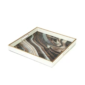 Dekoratyvinis stiklinis padėklas ONYX, 35 x 35 x 4,5 cm kaina