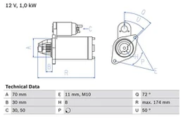 BOSCH 0 986 025 310 Starteris
