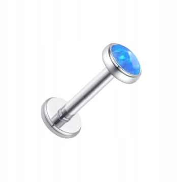 Breil Piercing'o auskaras sidabrinis labret mėlynas opalas titanas Lobe Helix 1,2/6/3