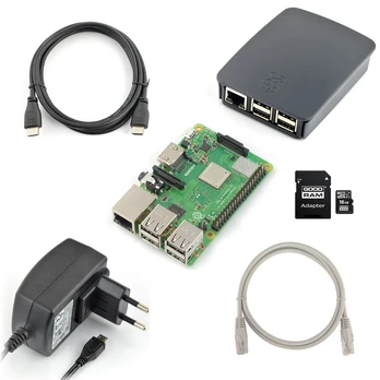 Raspberry Pi 3B+ WiFi + 32GB Micro SD + oficialūs priedai