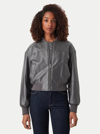 Guess Jeans Bomber striukė W6YL01 W2525 Pilka Regular Fit