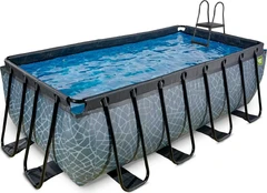 EXIT Stone pool 400x200x122cm with sand filter pump - pilkas kaina