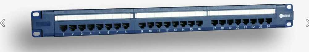 Emiter NET PANEL 19", 24XRJ45 UTP CAT.6 (1U) WITH SHELF, BLUE (POE)