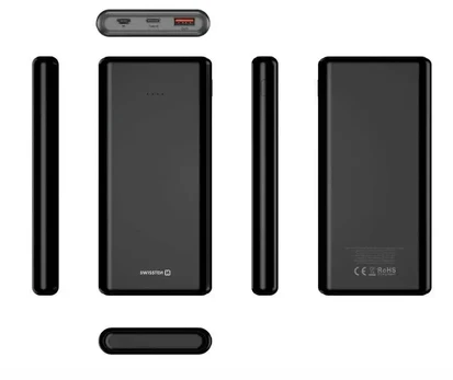 Swissten Power Bank 10000 mAh 20W Power Delivery black