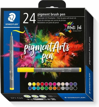 STAEDTLER MultiInk Pigment Arts brush pen 24er-Set sort. retail
