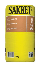 Smėlis SAKRET, 0-2 mm, 25 kg kaina