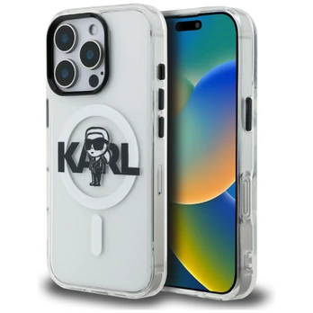 Dėklas Karl Lagerfeld IML Karl Sketch Logo MagSafe Case for iPhone 16 Pro - Clear