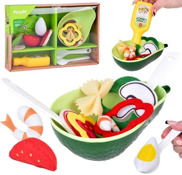Salad set avocado bowl vegetables cutlery ZA5243