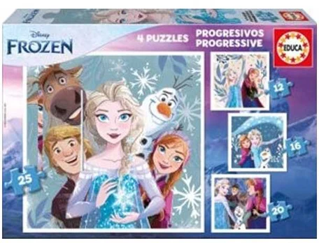 Dėlionė Educa Progressive Puzzles Frozen 12-16-20-25