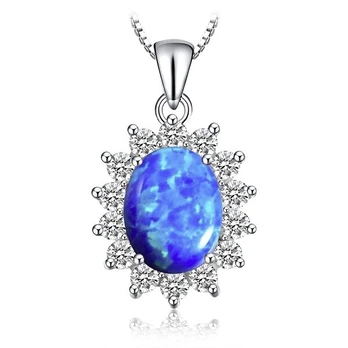 Sidabrinis pakabukas Blue Opal