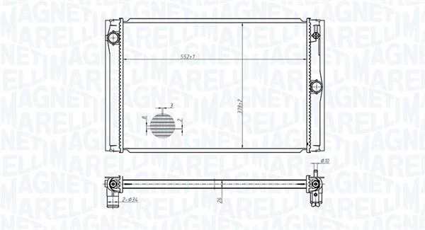 Radiatorius, variklio aušinimas MAGNETI MARELLI 350213178600