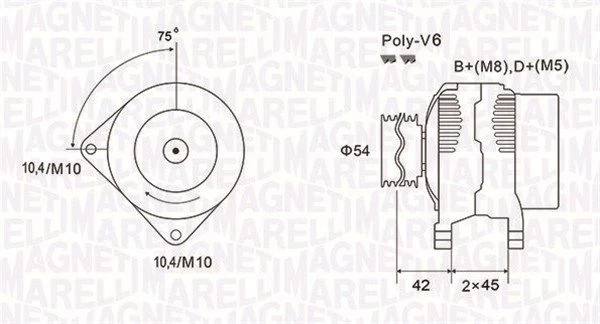 Kintamosios srovės generatorius MAGNETI MARELLI 063731564010