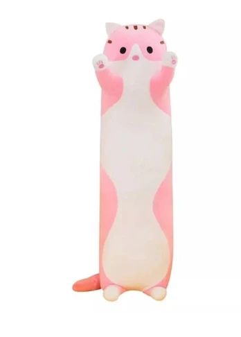 Pliušinis žaislas-pagalvė katinas, rožinis, 50 cm