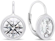 Brilio Silver Elegant sidabrinis earrings with clear zircons EA383W kaina