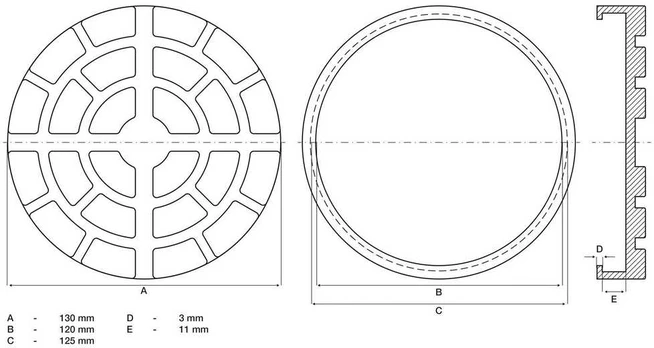 Bgs Technic Guminis padas | auto keltuvams | Ø 130 mm (7044)