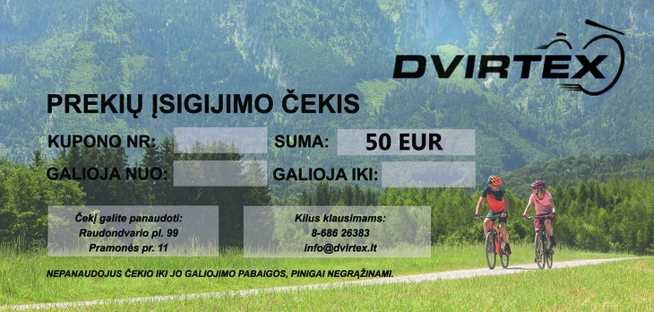 Prekių čekis 50€