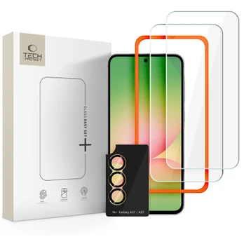 Apsauginis grūdintas stiklas + kameros apsauga Samsung Galaxy A57 5G telefonui "Tech-Protect Easy Set+ 3-Pack"