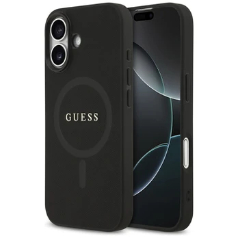 Dėklas Guess Saffiano Classic Logo MagSafe do iPhone 17 juoda