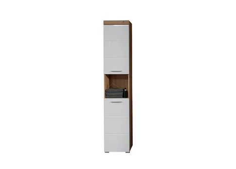 Vonios spintelė Trendteam Amanda, 37x31x190 cm, balta/ruda