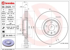 BREMBO 09.D423.11 Brake Disc kaina