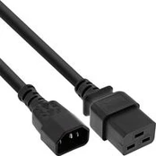 InLine Maitinimo kabelis ® Maitinimo adapterio laidas, IEC-60320 C14–C19, 3x1,5 mm², maks. 10A, juodas, 1m