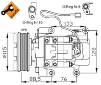 NRF  NRF 32681 Air conditioning compressor kaina