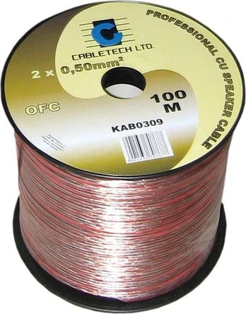 Cabletech Laidas kolonėlėms 2x0.5mm² skaidrus, OFC varinis