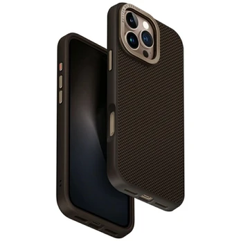 Dėklas Case UNIQ Keva Max for iPhone 16 Pro Max Magclick Charging Camera Stand ruda
