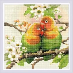 Lovebirds  - Deimantinės Mozaikos rinkinys iš RIOLIS Nr.: AM0059