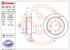 Stabdžių diskas BREMBO 08.8316.11 kaina