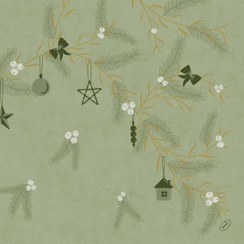 Servetėlė BIO DUNISOFT noel pistachio 40 x 40 cm. (60 vnt.)