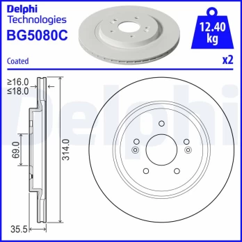 DELPHI BG5080C Brake Disc