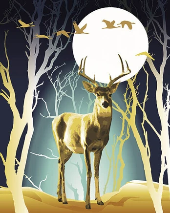 Deimantinė mozaika 40x50 cm Noble deer