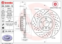 Stabdžių diskas BREMBO 09.C400.13 kaina