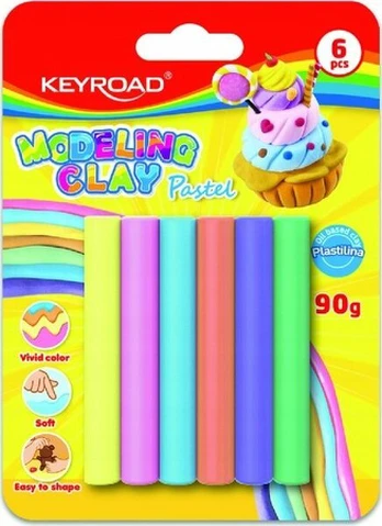 Plastelinos rinkinys 6x15g pastelinių spalvų