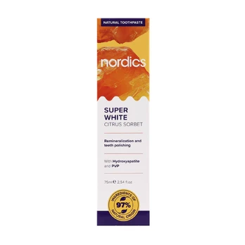 NORDICS SUPER WHITE CITRUS SORBET dantų pasta, 75 ml