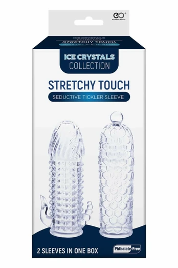NMC 2 Seductive Tickler Sleeves Set Clear TPE Flexible 14/13cm