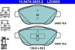 ATE 13.0470-3855.2 Brake pad set