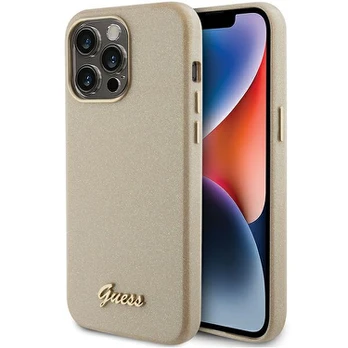 Guess GUHCP15XPGMCSD iPhone 15 Pro Max 6.7" auksinė|light auksinis hardcase Glitter Glossy Script