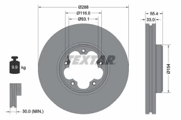 TEXTAR 92320303 Brake Disc kaina