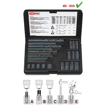 Varžtų išsukimo komplektas M5-M16 25vnt., KS Tools